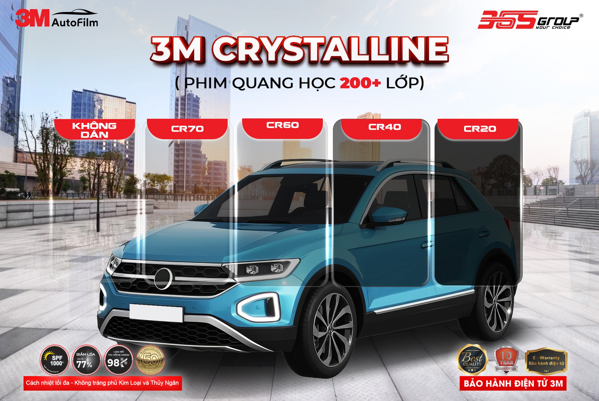 PHIM CÁCH NHIỆT 3M CRYSTALLINE SEDAN PHIM CÁCH NHIỆT 3M CRYSTALLINE SEDAN