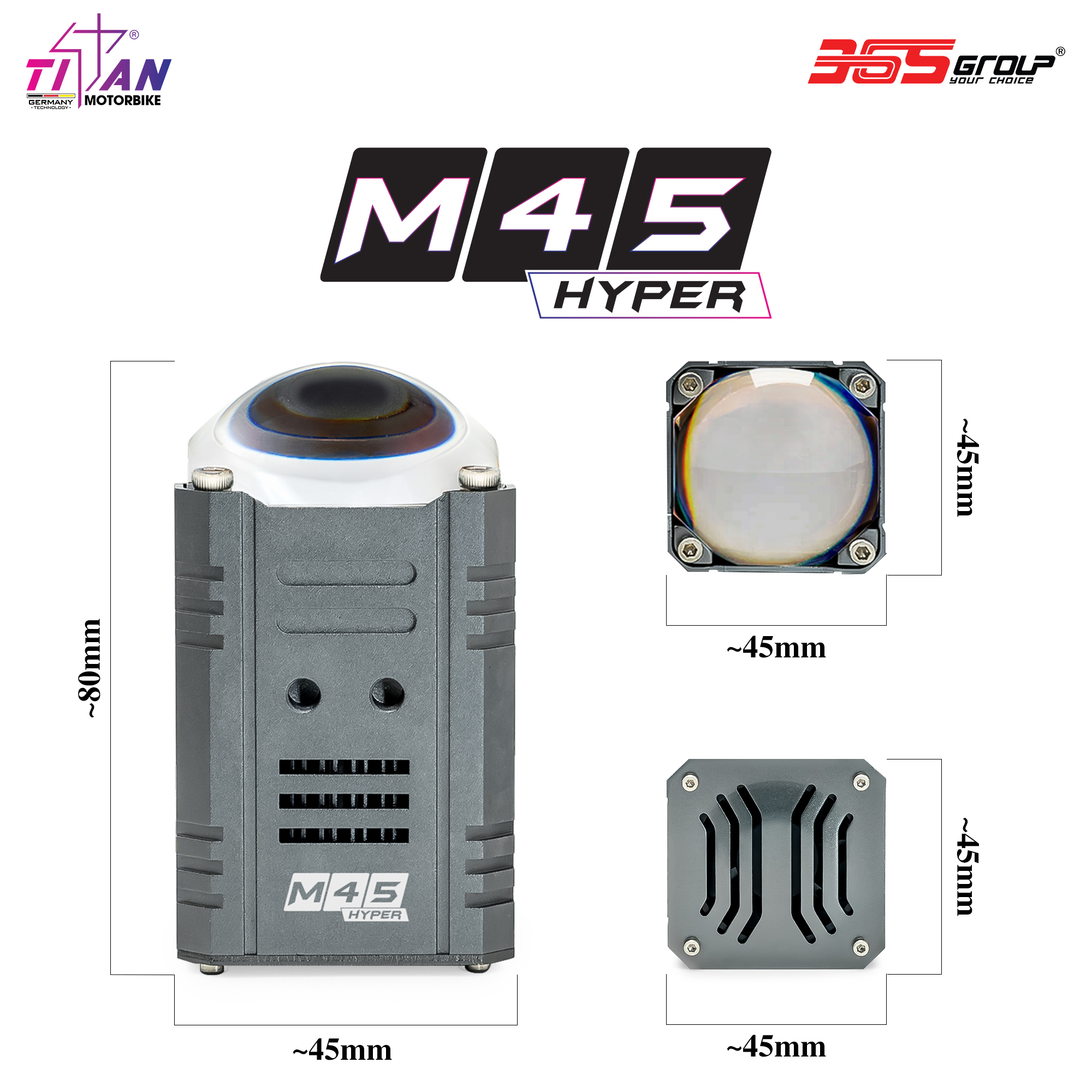 ĐÈN TRỢ SÁNG TITAN MOTO M45 HYPER