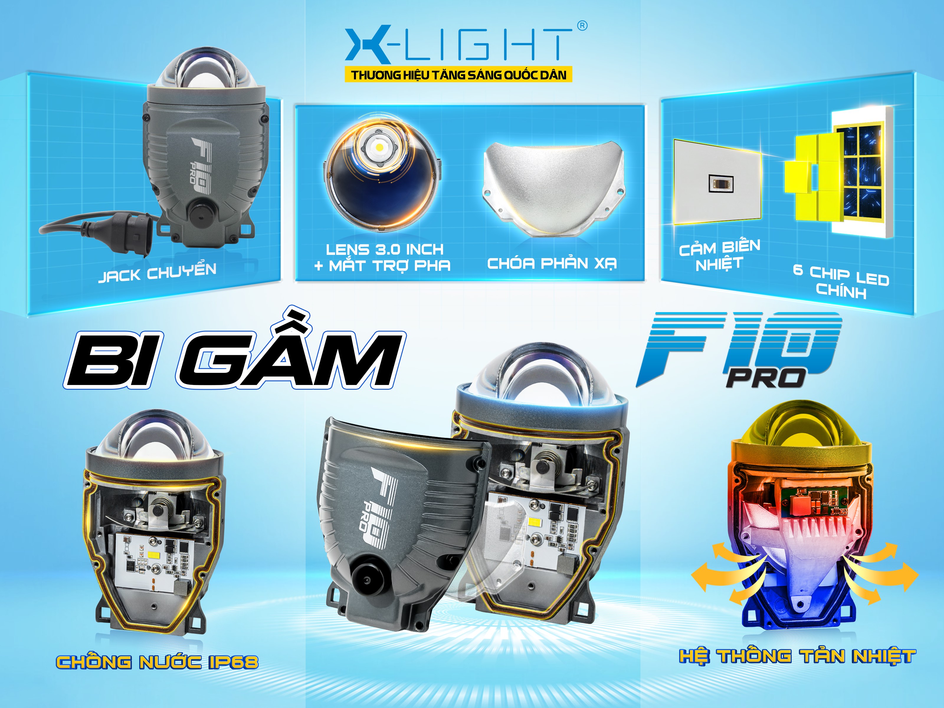 BI GẦM X-LIGHT F10 PRO BI GẦM X-LIGHT F10 PRO